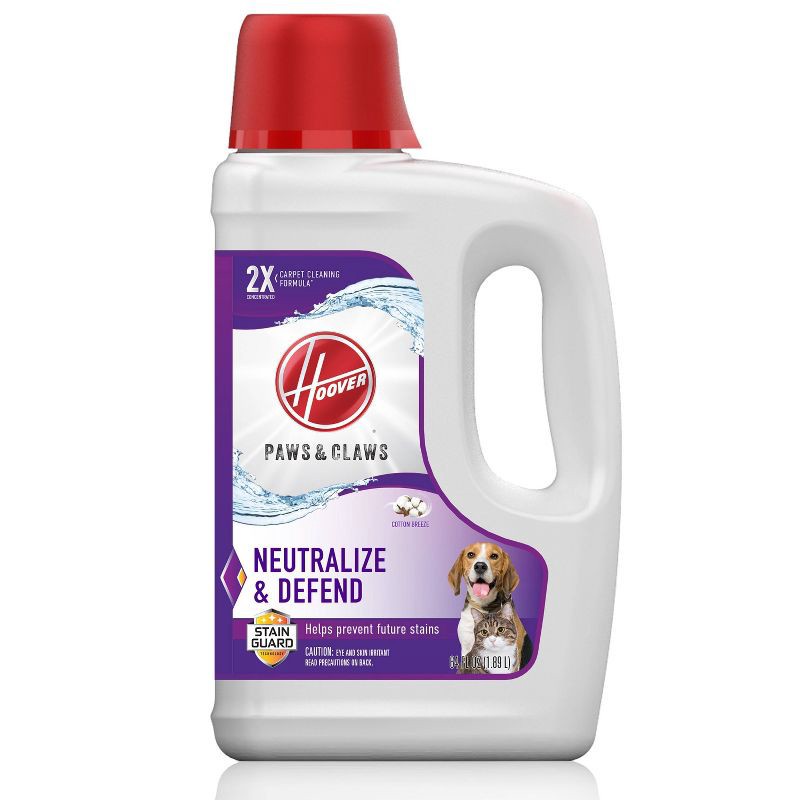 slide 1 of 3, Hoover Paws & Claws 64oz Deep Cleaning Carpet Cleaner Shampoo with Stainguard Solution for Pets - AH30925, 64 oz