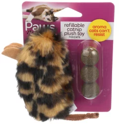 Paws Happy Life Refillable Mouse Catnip Plush Toy for Cats