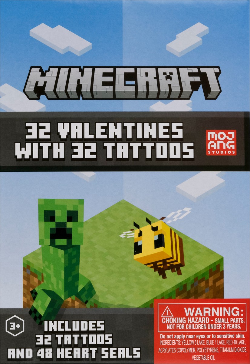 slide 3 of 10, IG Design Group Minecraft Valentines with Tattoos 32 Pieces 1 ea, 1 ct