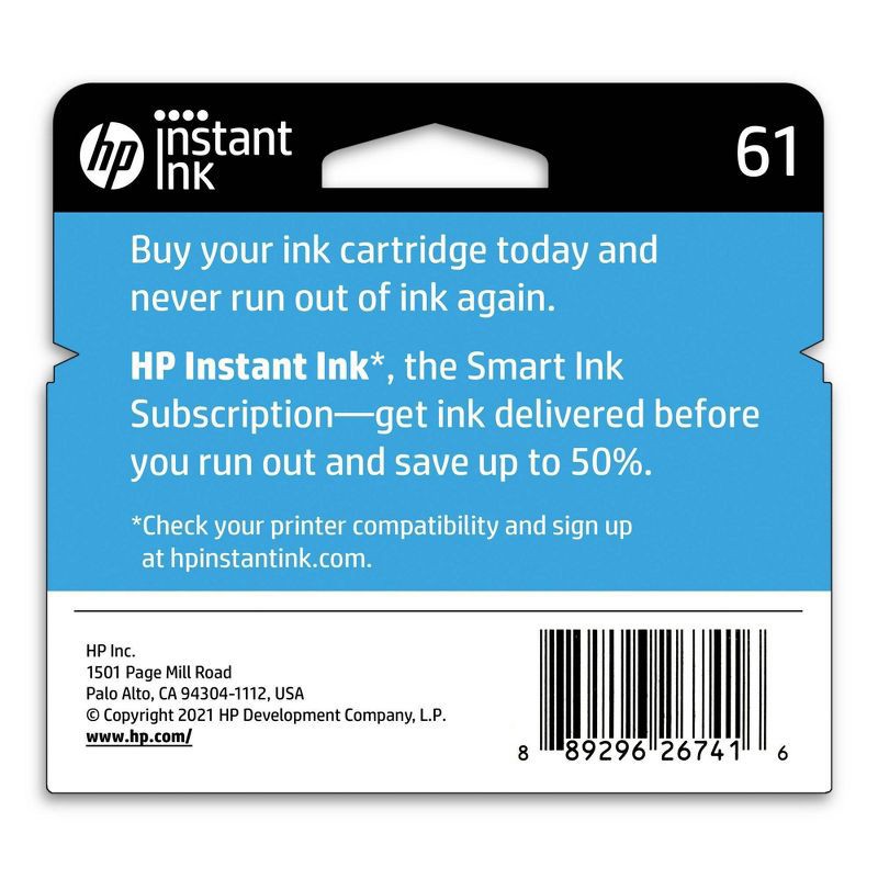 slide 3 of 5, HP Inc. HP 61 Single Ink Cartridge - Tri-color (CH562WN), 1 ct