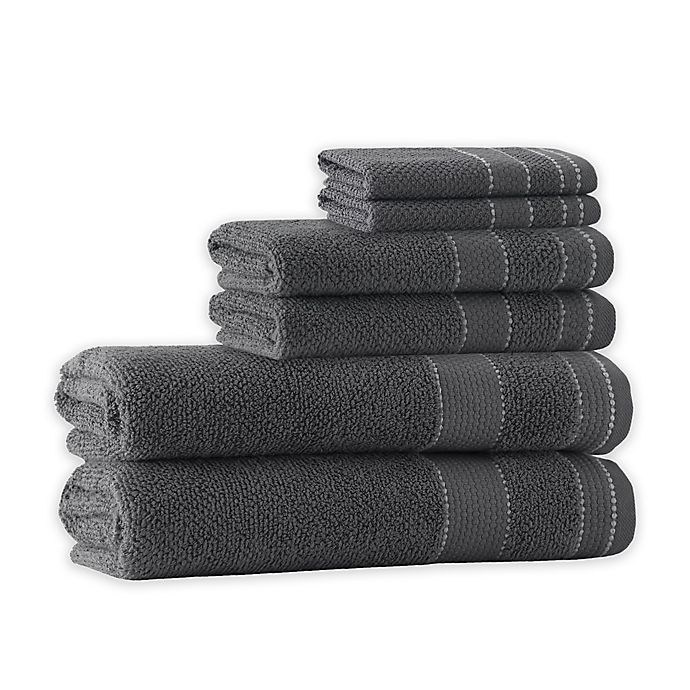 slide 1 of 1, Enchante Home Monroe Turkish Cotton Towel Set - Anthracite, 6 ct