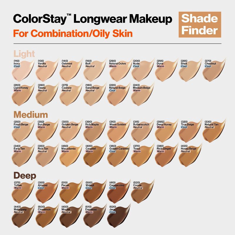 slide 6 of 11, Revlon ColorStay Makeup for Combination/Oily Skin with SPF 15 - 410 Cappuccino - 1 fl oz, 1 fl oz