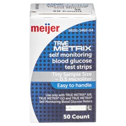 Meijer True Metrix Self Monitoring Blood Glucose Test Strips, 50 Ct