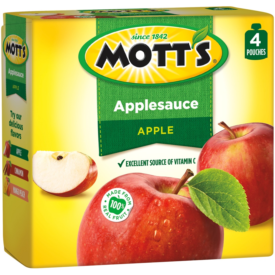 slide 2 of 3, Mott's Apple Applesauce 4 - 3.2 Pouches, 4 ct; 3.2 oz