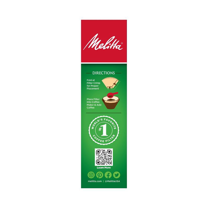 slide 4 of 9, Melitta Natural Brown #4 Coffee Filter 100ct: Paper Filters for 8-12 Cup Drip Coffee Makers, Disposable, 6"x4", 100 ct