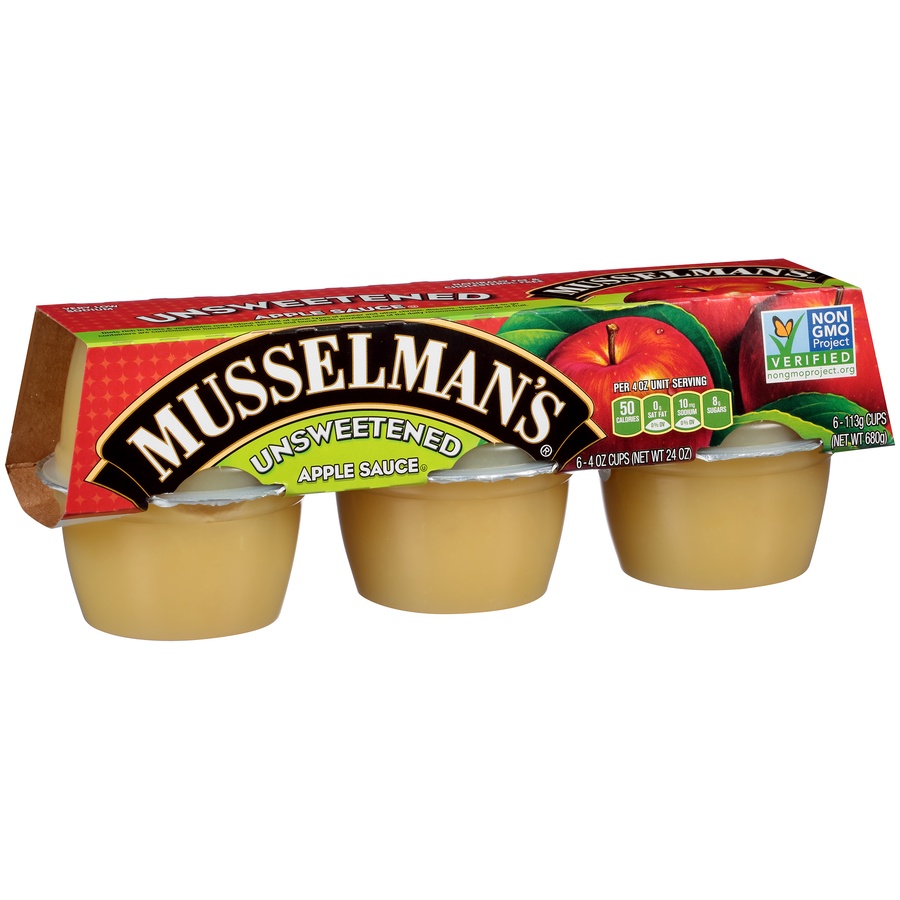 slide 2 of 8, Musselman's Unsweetened Apple Sauce 6 - 4 oz., 6 ct; 4 oz