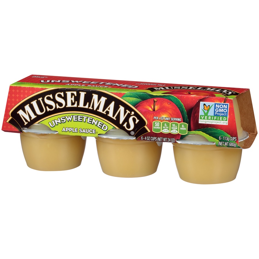 slide 3 of 8, Musselman's Unsweetened Apple Sauce 6 - 4 oz., 6 ct; 4 oz