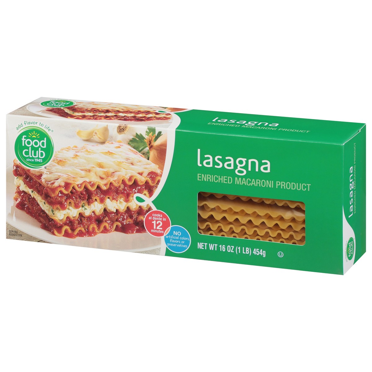 slide 3 of 9, Food Club Lasagna Pasta, 16 oz