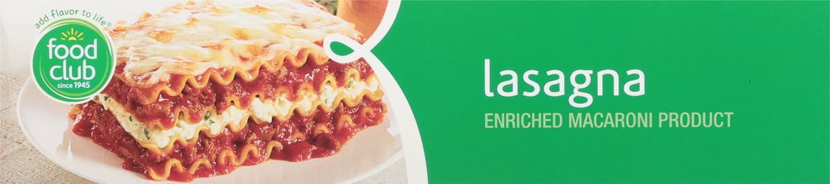 slide 9 of 9, Food Club Lasagna Pasta, 16 oz