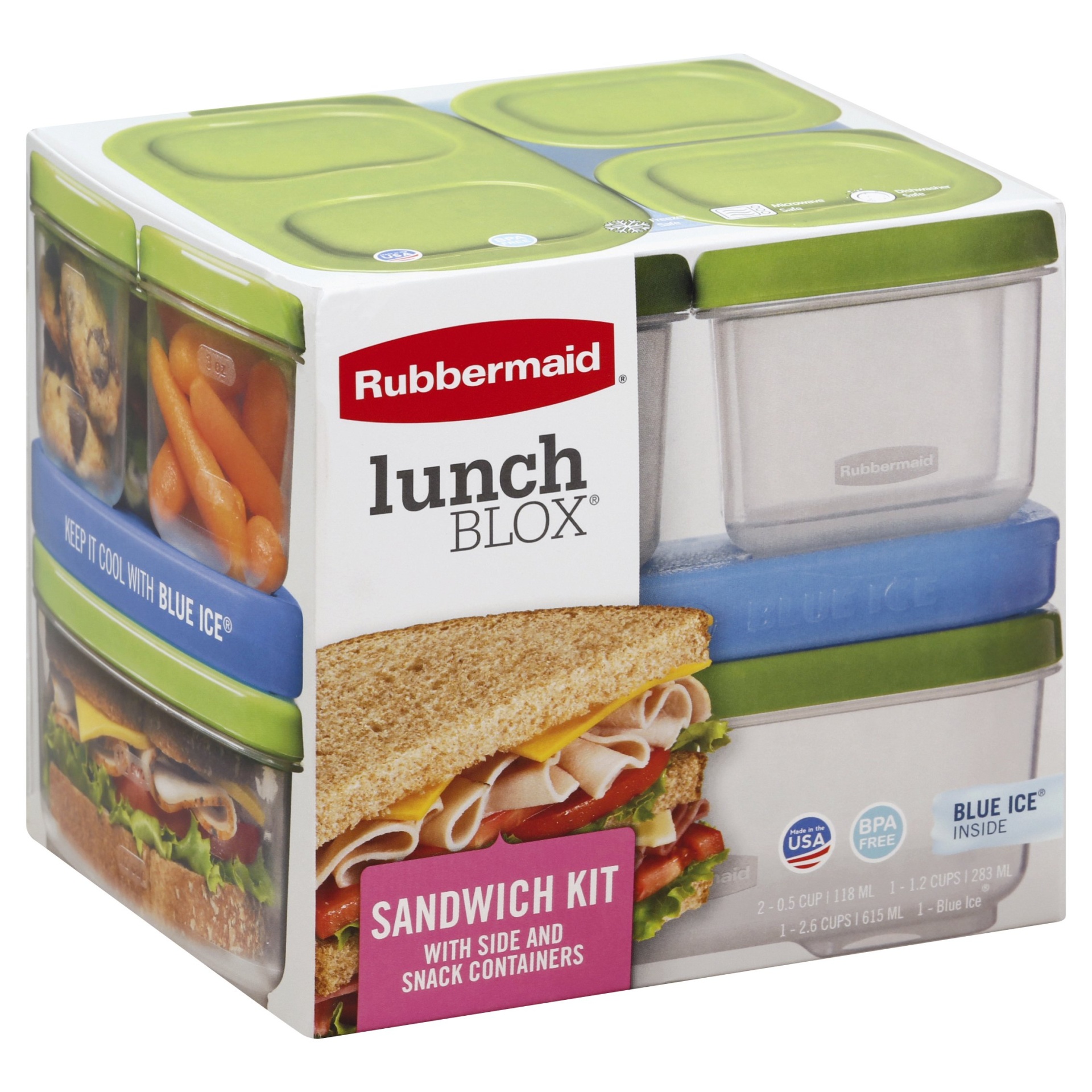 slide 1 of 7, Rubbermaid LunchBlox Sandwich Container Kit, 1 ct