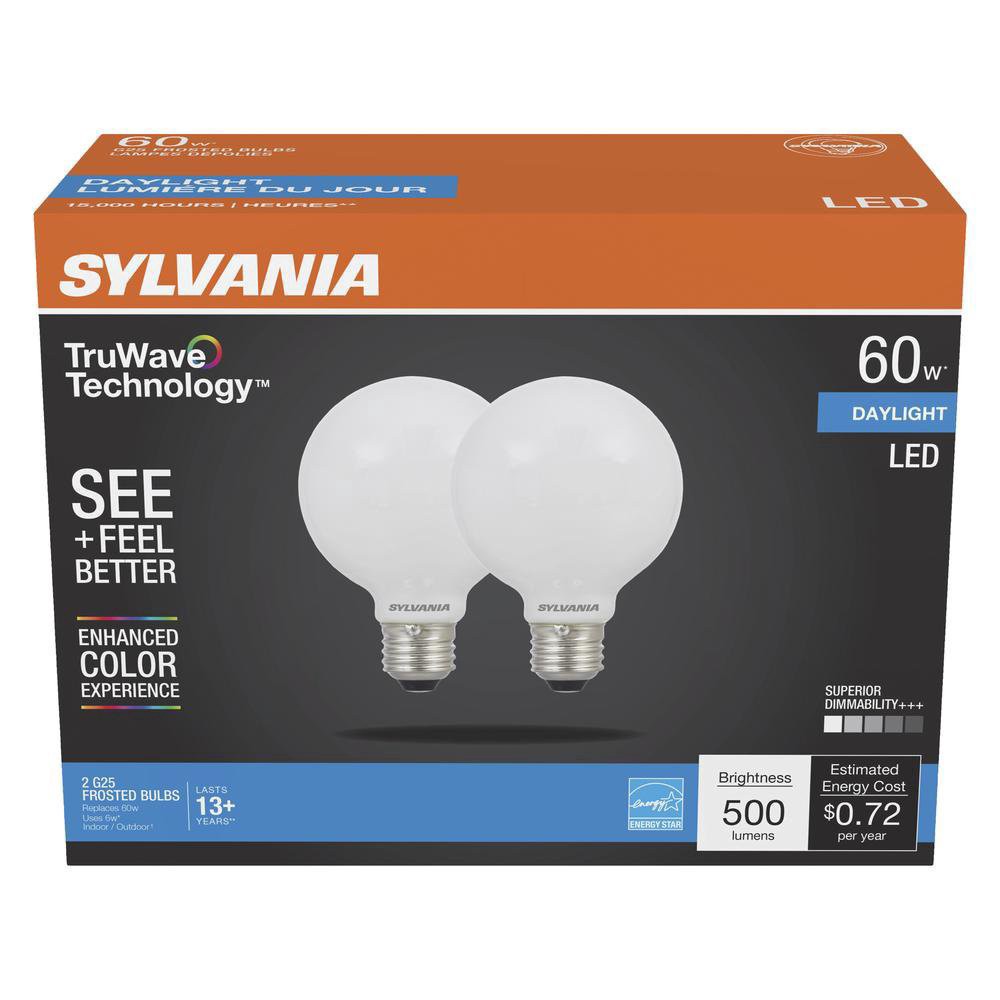 slide 1 of 1, Sylvania Led Frosted Bulbs, 2 ct