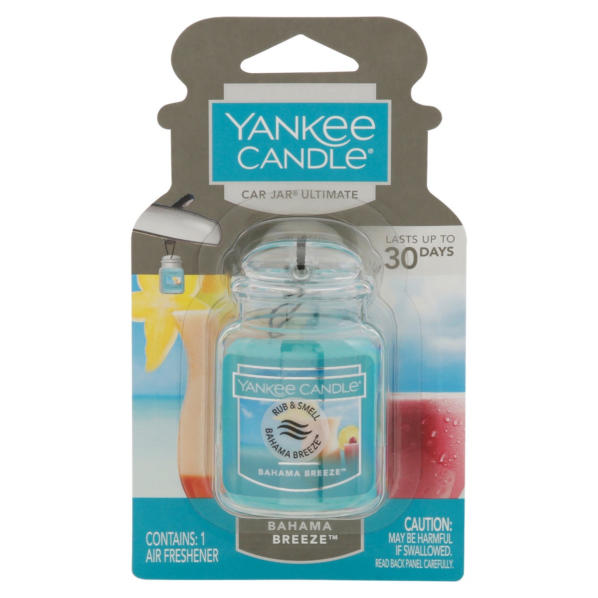 slide 1 of 9, Yankee Candle Car Jar Ultimate Bahama Breeze Air Freshener 1 ea, 1 ct