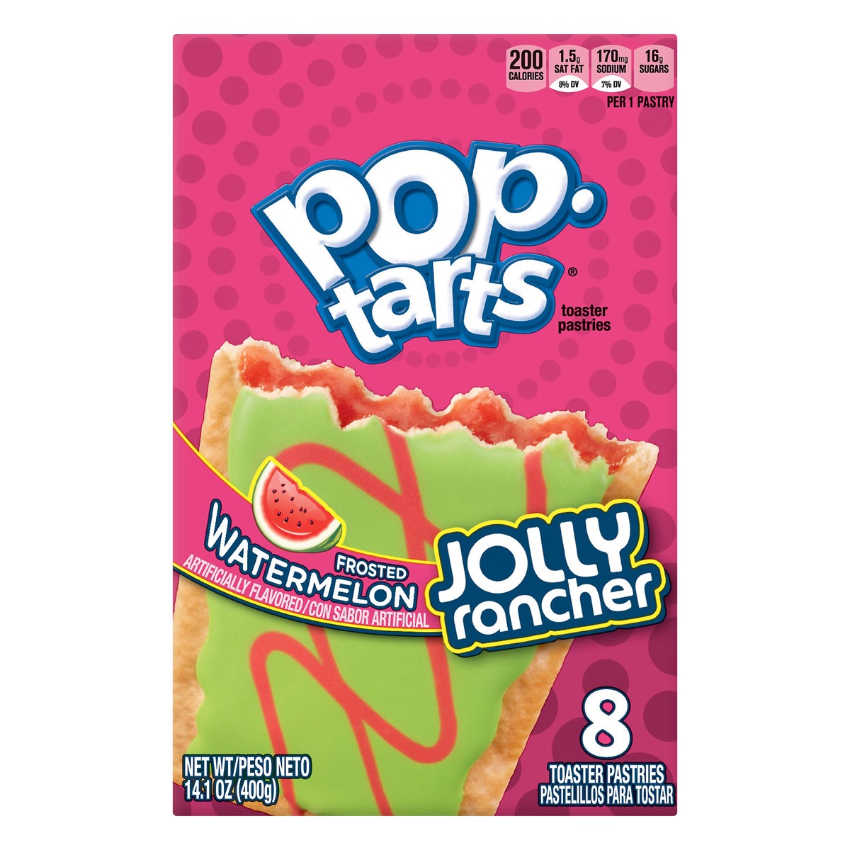 slide 1 of 8, Pop-Tarts Pop Tarts Jolly Rancher Frosted Watermelon, 8 ct