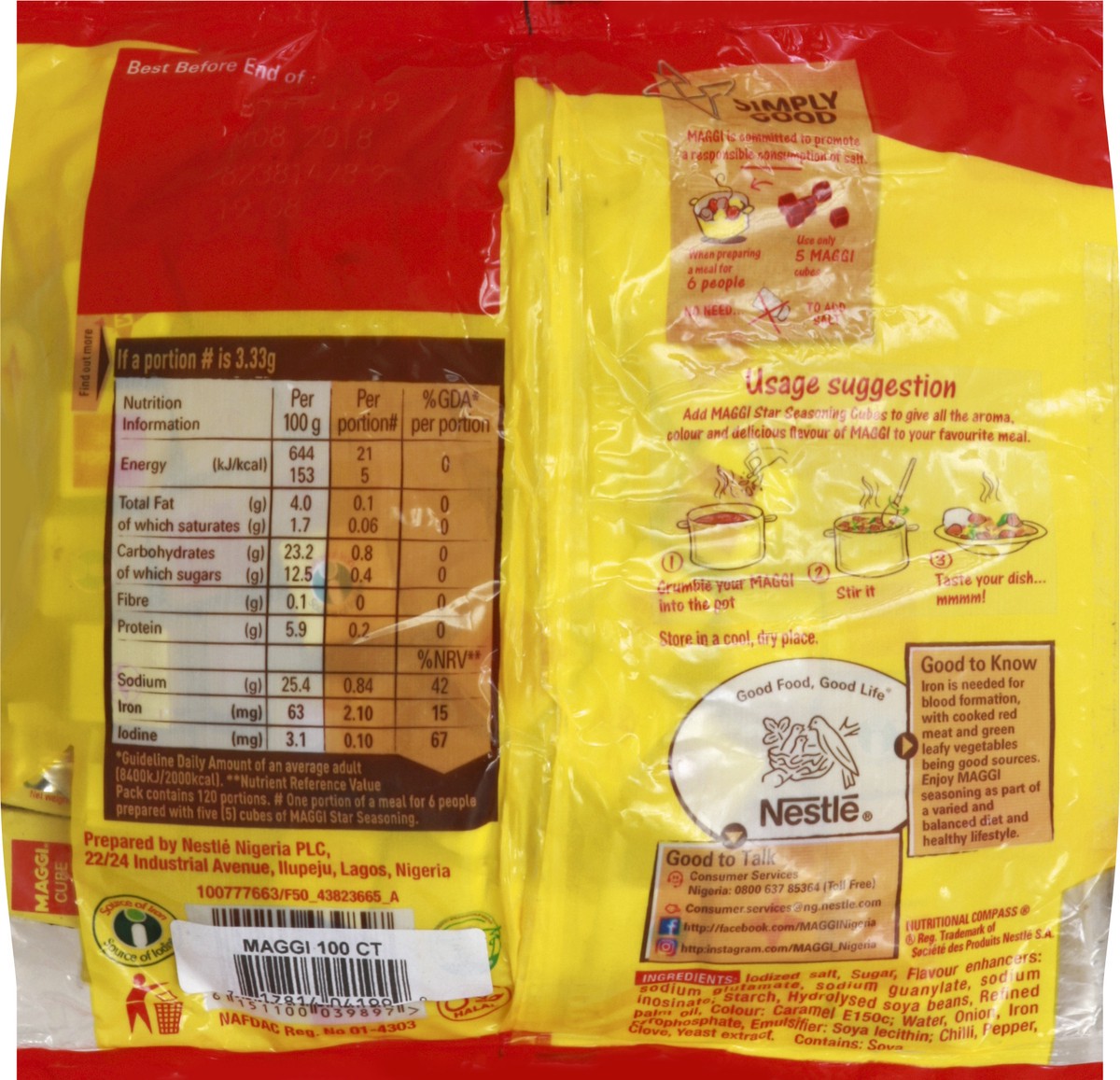 slide 7 of 7, NTO Africa Maggi Cubes, 100 ct