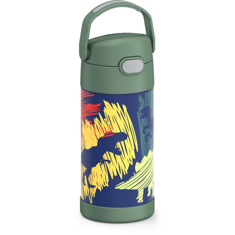 slide 2 of 9, Thermos Stainless-Steel Funtainer Bottle, 12 Oz, Dinosaur Print, 1 ct