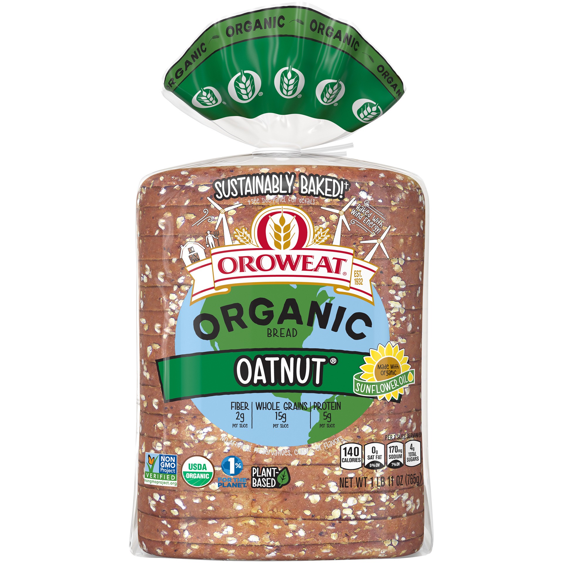 slide 1 of 5, Oroweat Organic Oatnut Bread - 27oz, 27 oz