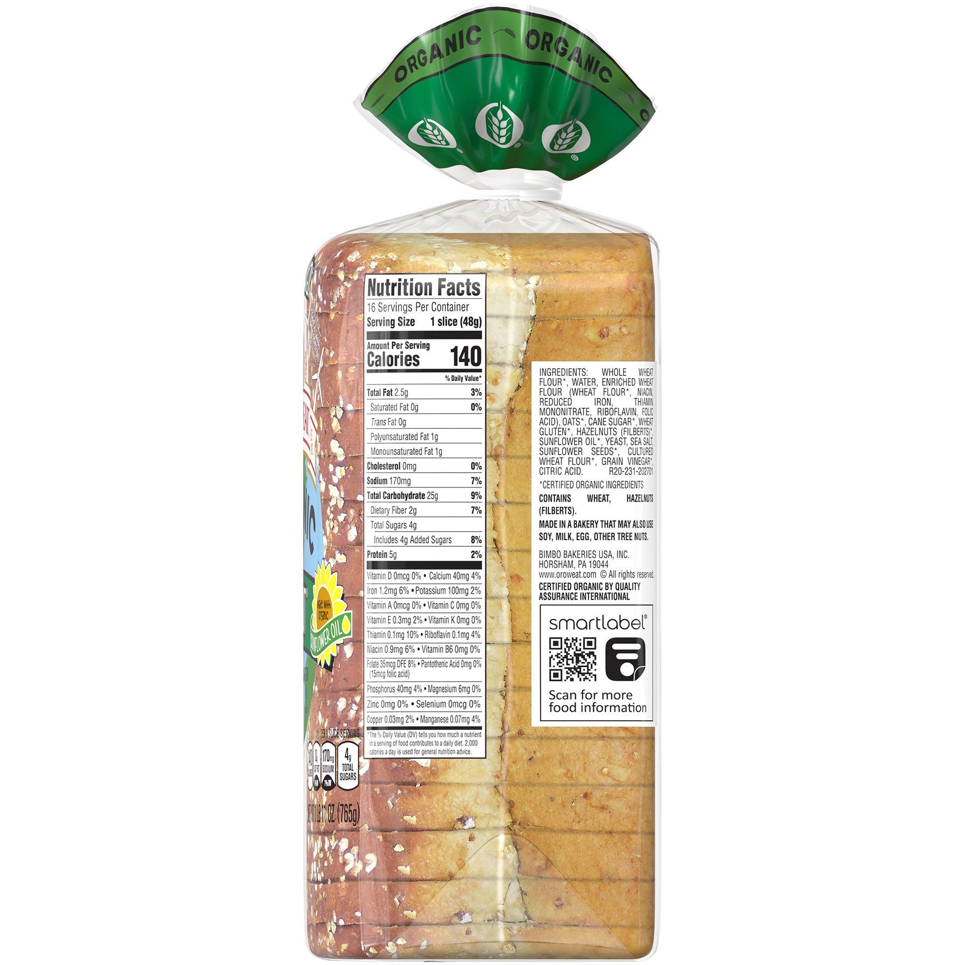 slide 4 of 5, Oroweat Organic Oatnut Bread - 27oz, 27 oz