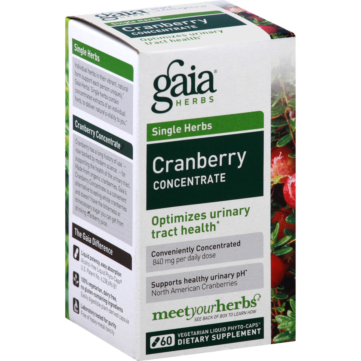 slide 2 of 9, Gaia Herbs Urinary Tract Support Cranberry Concentrate 60 Liquid Phyto-Caps, 60 ct
