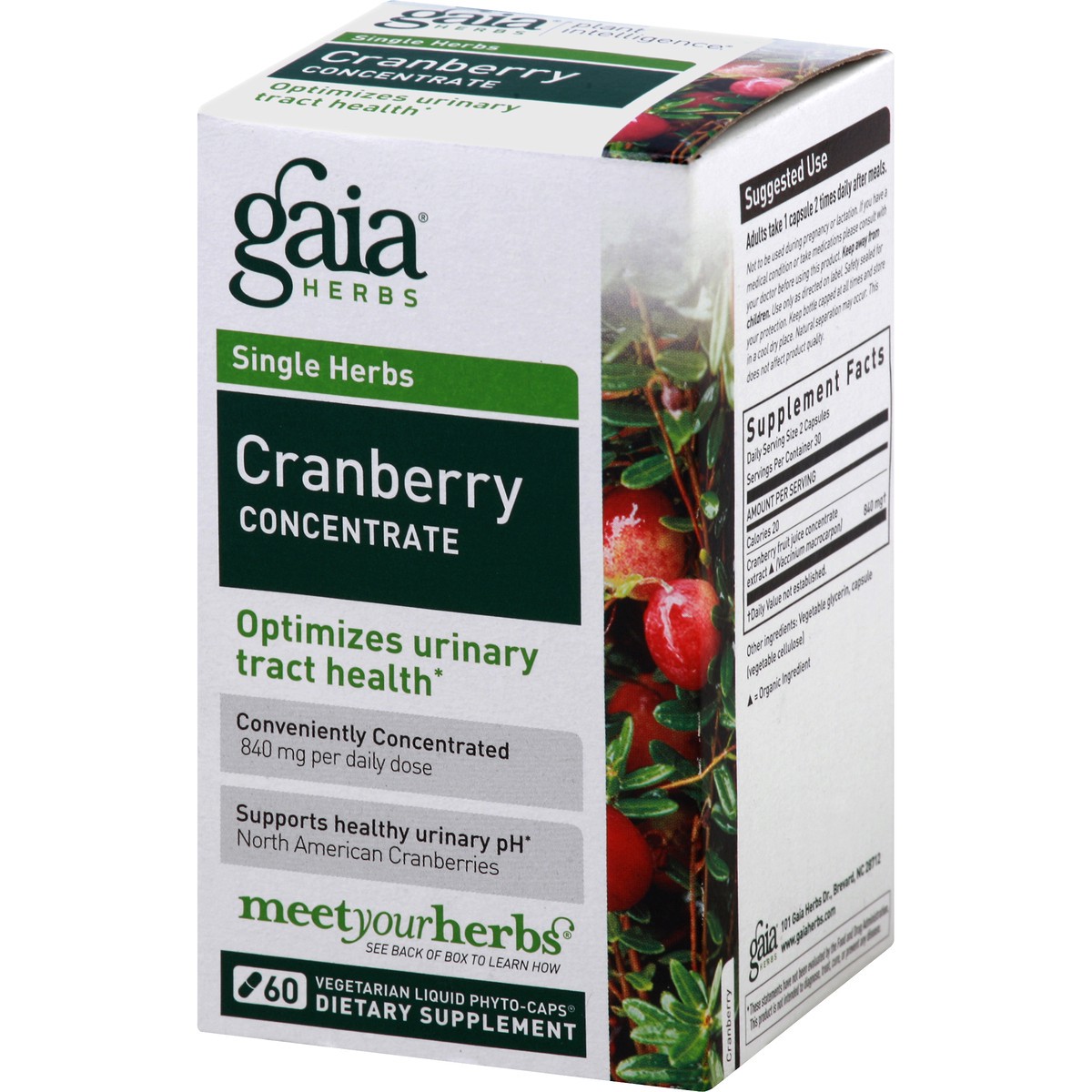 slide 3 of 9, Gaia Herbs Urinary Tract Support Cranberry Concentrate 60 Liquid Phyto-Caps, 60 ct