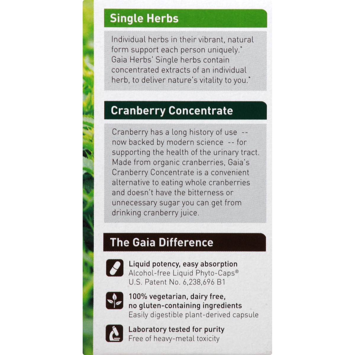 slide 9 of 9, Gaia Herbs Urinary Tract Support Cranberry Concentrate 60 Liquid Phyto-Caps, 60 ct