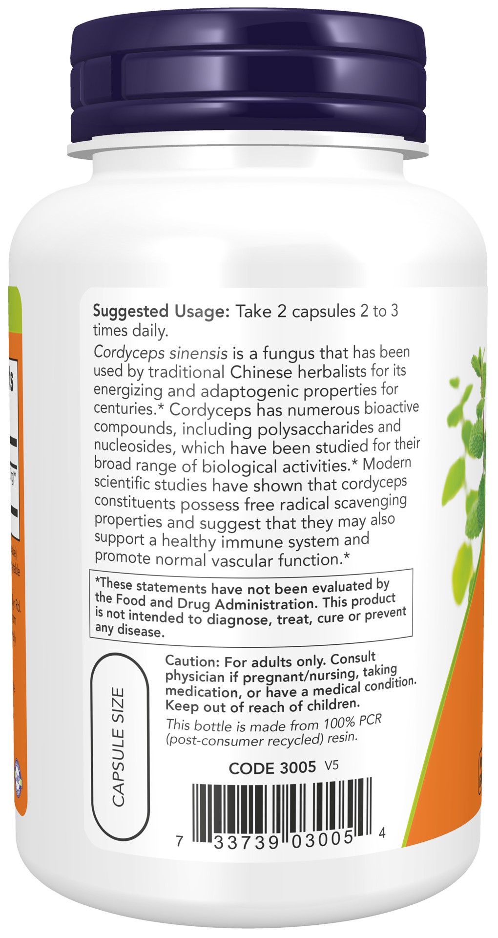 slide 2 of 4, NOW Cordyceps 750 mg - 90 Veg Capsules, 90 ct