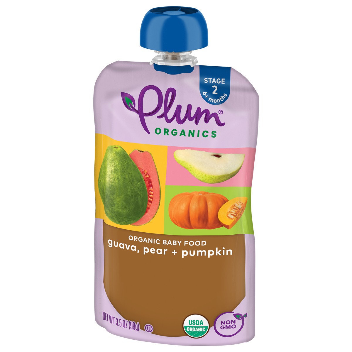 slide 4 of 9, Plum Organics Stage 2 Organic Guava, Pear & Pumpkin 3.5oz Pouch, 3.5 oz