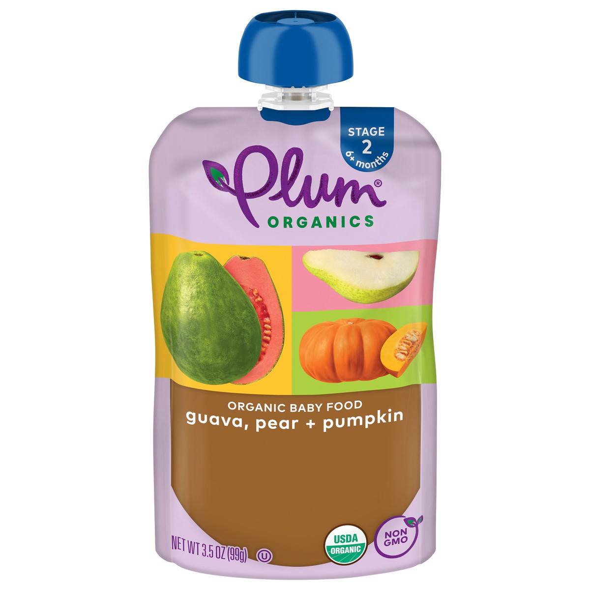 slide 1 of 9, Plum Organics Stage 2 Organic Guava, Pear & Pumpkin 3.5oz Pouch, 3.5 oz