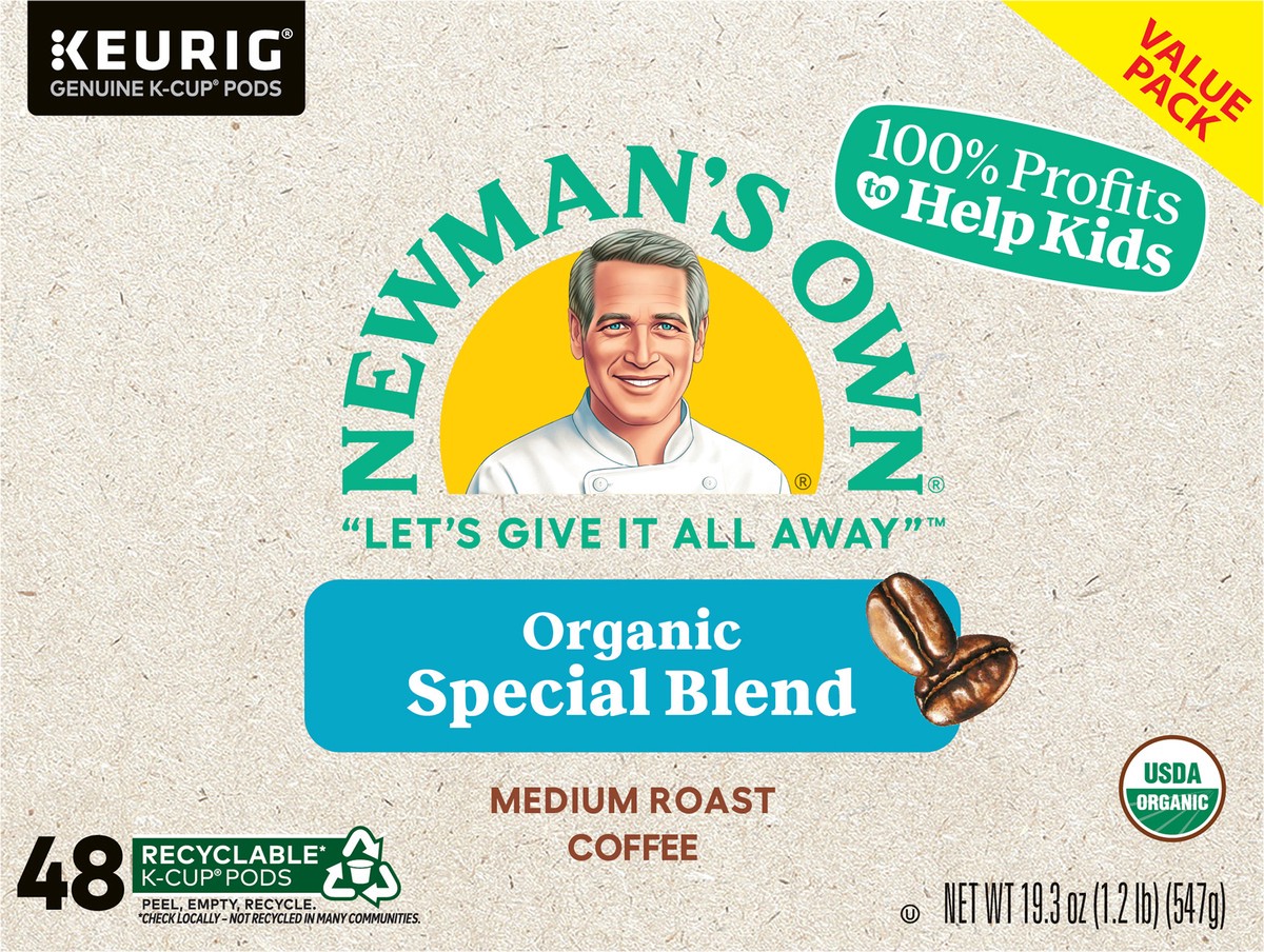 slide 5 of 7, Newman's Own Organics Special Blend Keurig Single-Serve K-Cup Pods, Medium Roast Coffee, 48 Count, 48 ct