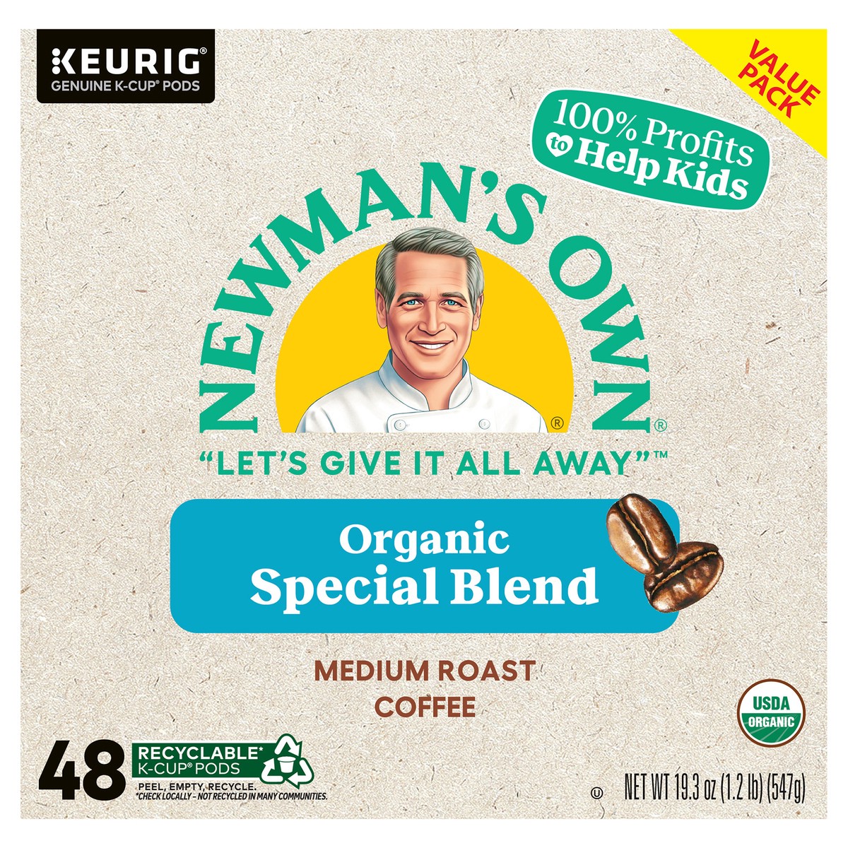 slide 1 of 7, Newman's Own Organics Special Blend Keurig Single-Serve K-Cup Pods, Medium Roast Coffee, 48 Count, 48 ct