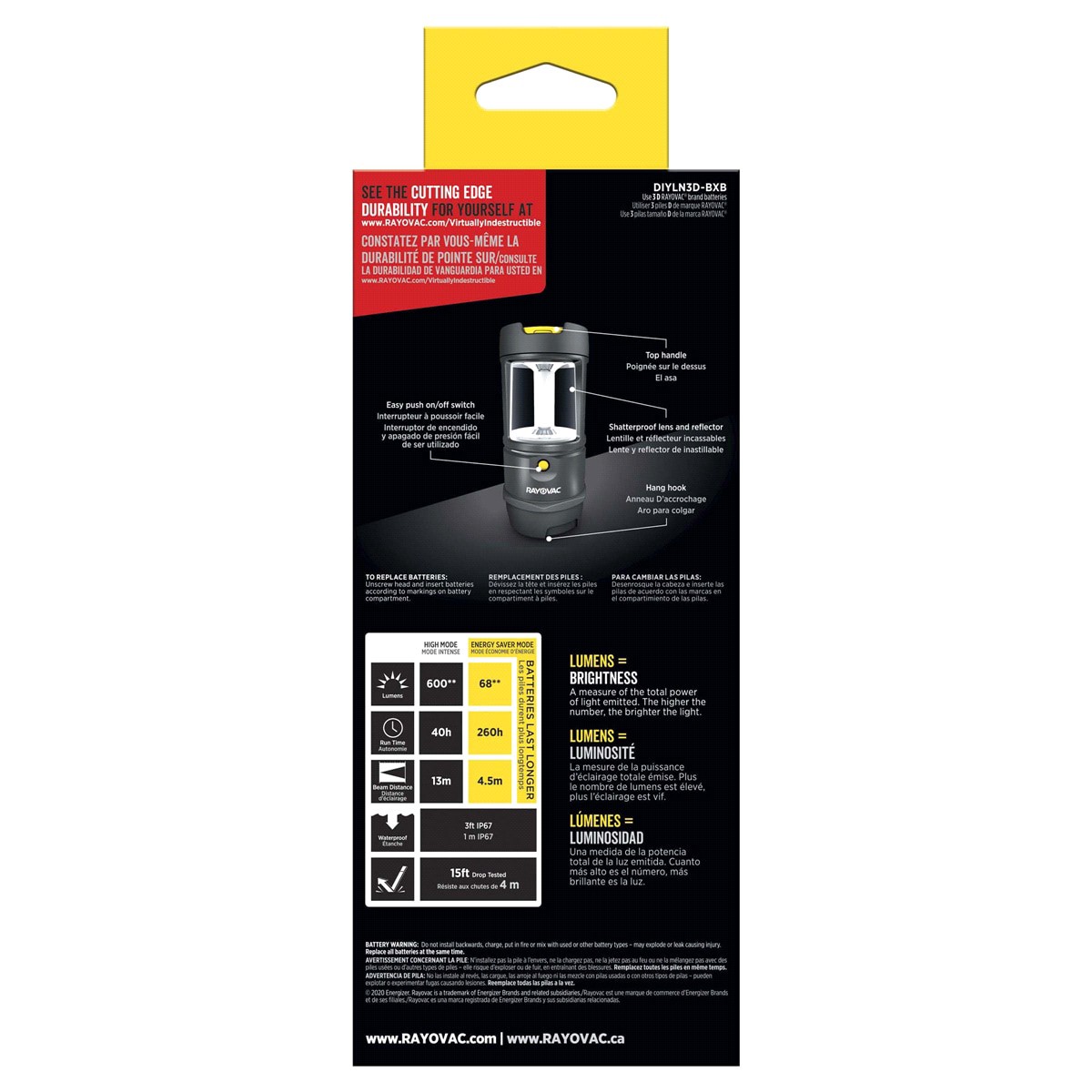 slide 2 of 2, Rayovac Virtually Indestructible 3D Lantern, 1 ct