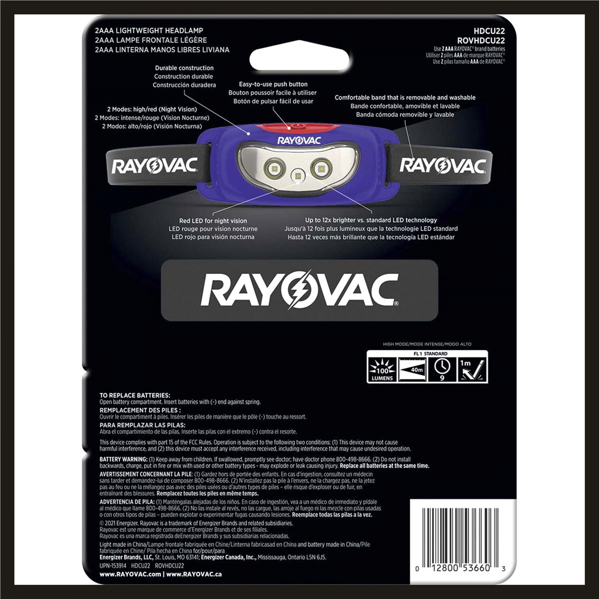 slide 4 of 5, Rayovac Universal Plus LED Headlamp, 1 ct