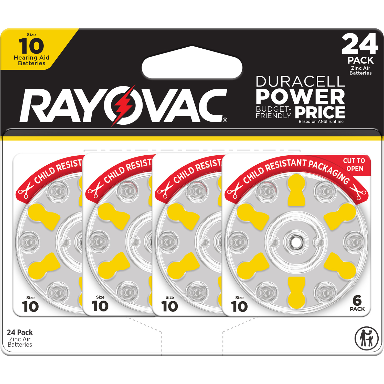 slide 1 of 2, Rayovac Size 10 Hearing Aid Batteries (24 Pack), 24 ct