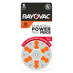 RAYOVAC Size 13 Hearing Aid Batteries (6 Pack)
