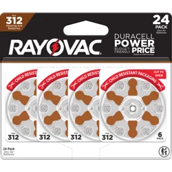 RAYOVAC Size 312 Hearing Aid Batteries (24 Pack)