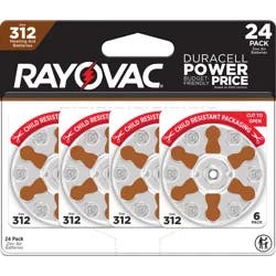 RAYOVAC Size 312 Hearing Aid Batteries (24 Pack)