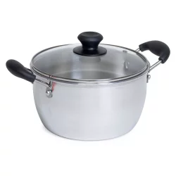 IMUSA 4qt Aluminum Pot with Glass Lid and Bakelite Handles