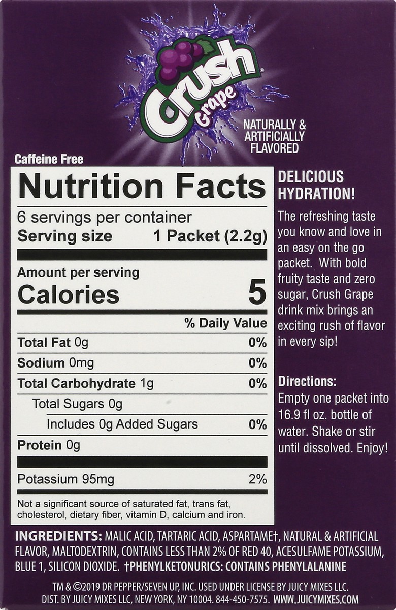 slide 5 of 9, Crush Grape Drink Mix Singles, 0.4 oz