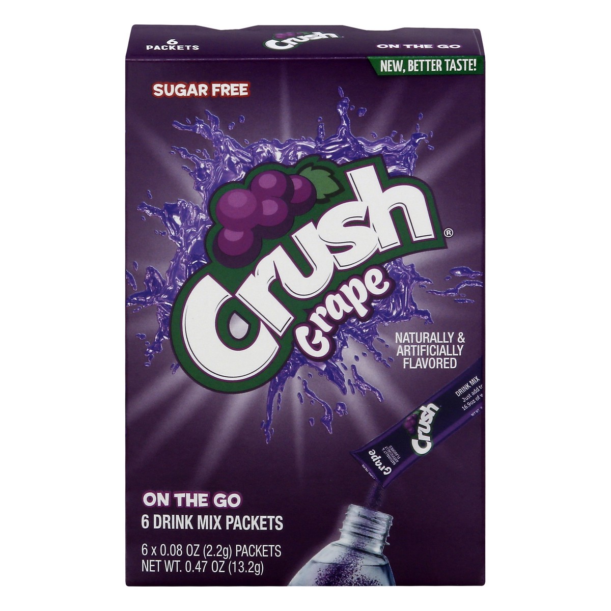 slide 1 of 9, Crush Grape Drink Mix Singles, 0.4 oz