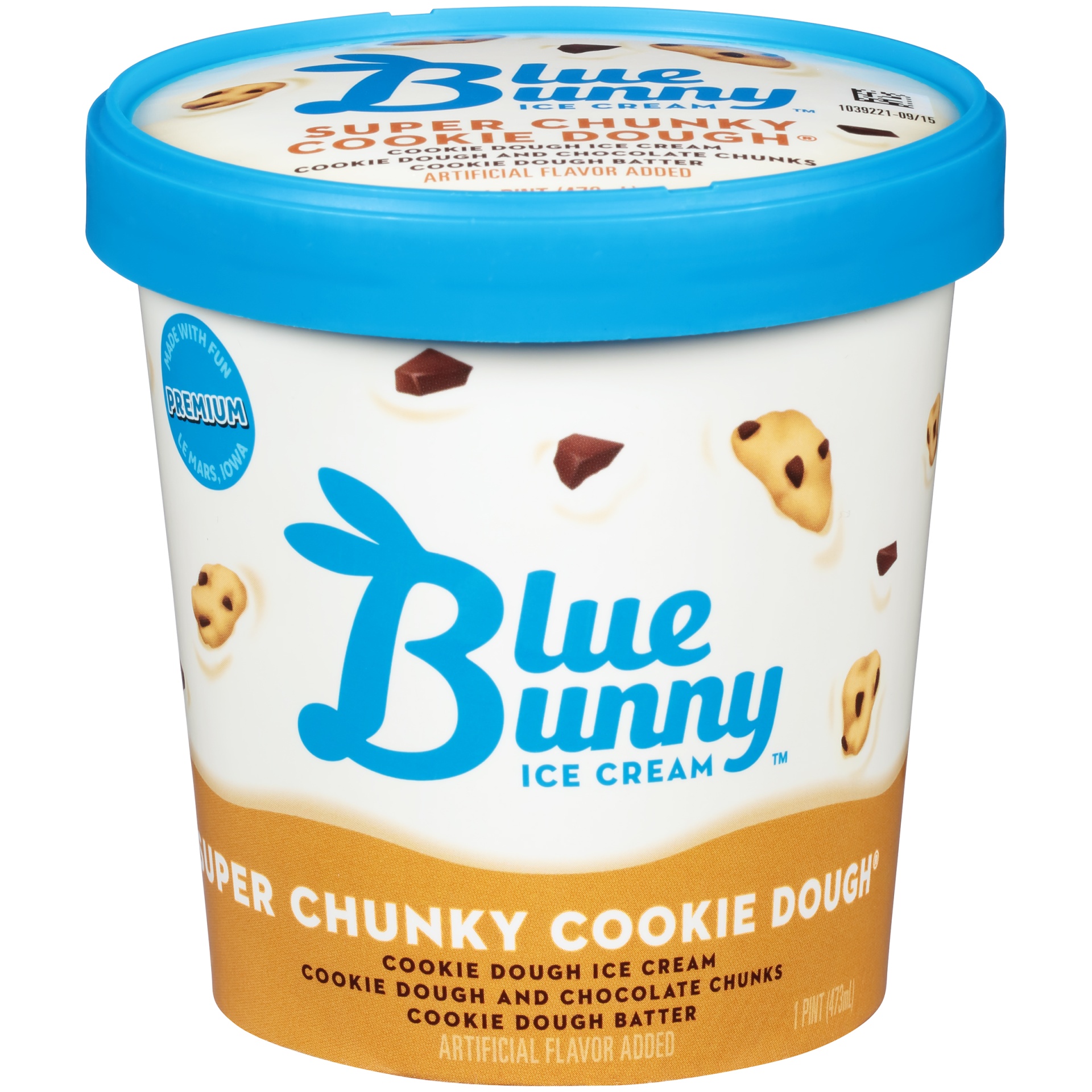 slide 1 of 1, Blue Bunny Cookie Dough Ice Cream, 1 ct