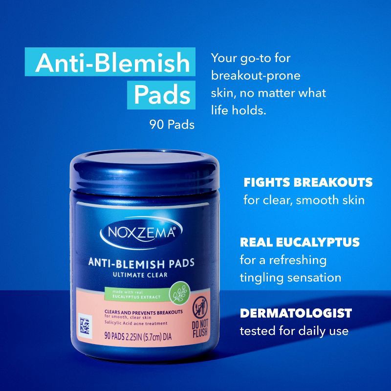 slide 3 of 9, Noxzema Ultimate Clear Anti Blemish Pads - Eucalyptus - 90ct, 90 ct