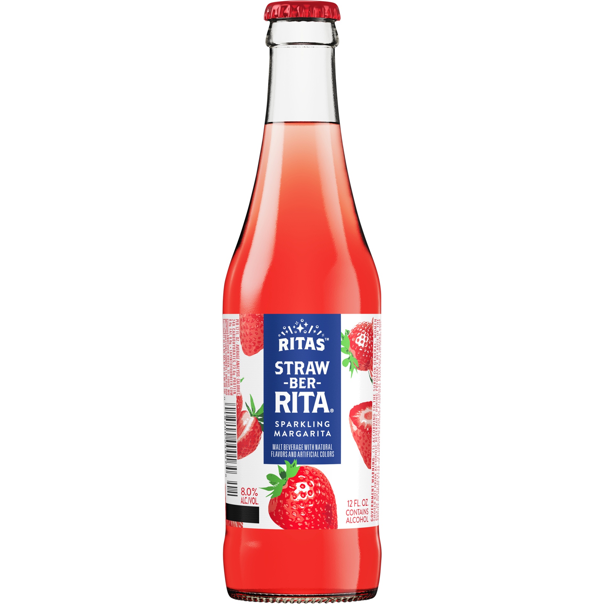 slide 1 of 1, Ritas Straw-Ber-Rita Sparkling Margarita, 8% ABV, 12 oz