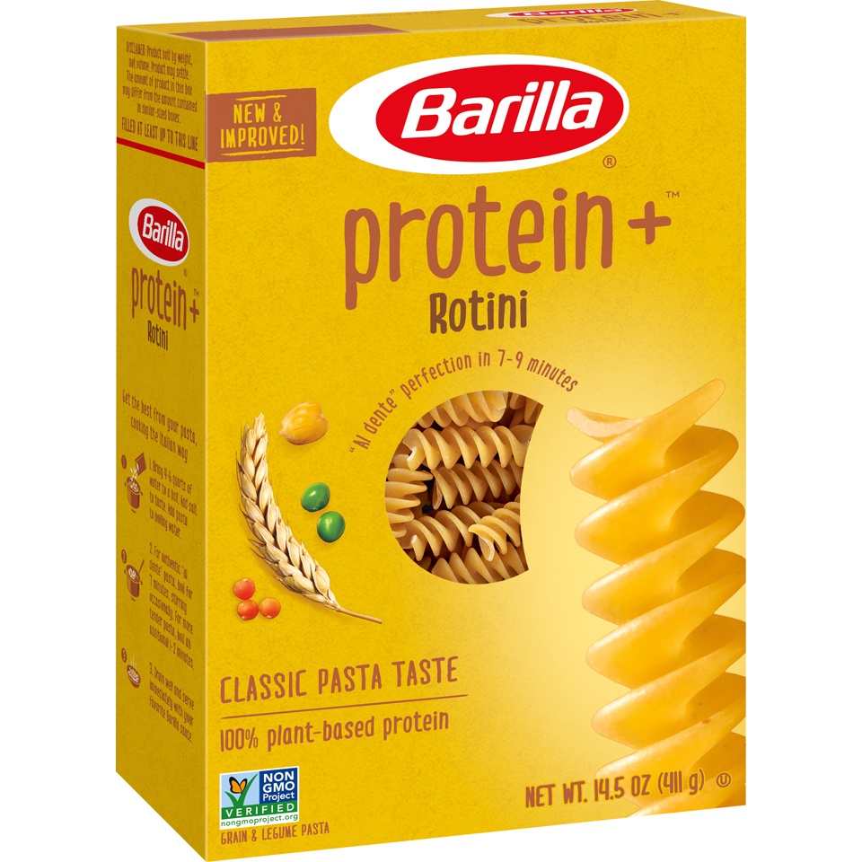 slide 2 of 8, Barilla Protein +™ Rotini Grain & Legume Pasta 14.5 oz. Box, 14.5 oz