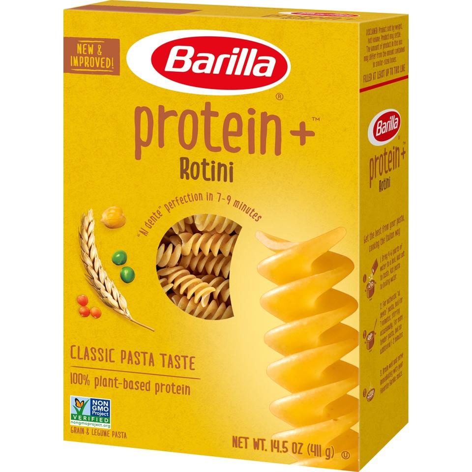 slide 3 of 8, Barilla Protein +™ Rotini Grain & Legume Pasta 14.5 oz. Box, 14.5 oz
