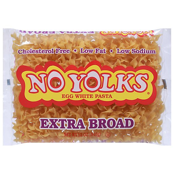 slide 1 of 1, No Yolks Pasta Enriched Egg White Extra Broad - 12 Oz, 12 oz
