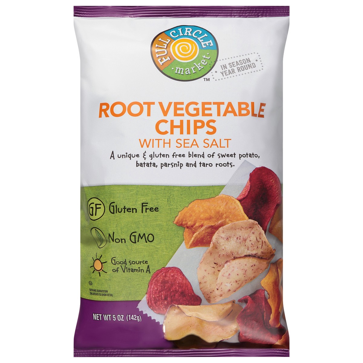 slide 2 of 16, Full Circle Market Root Vegetable Chips with Sea Salt 5 oz, 5 oz