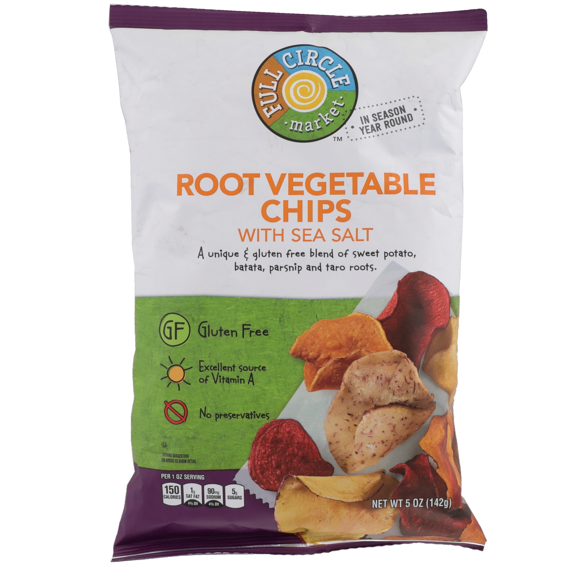 slide 1 of 1, Full Circle Market Root Vegetable Chips with Sea Salt, 5 oz