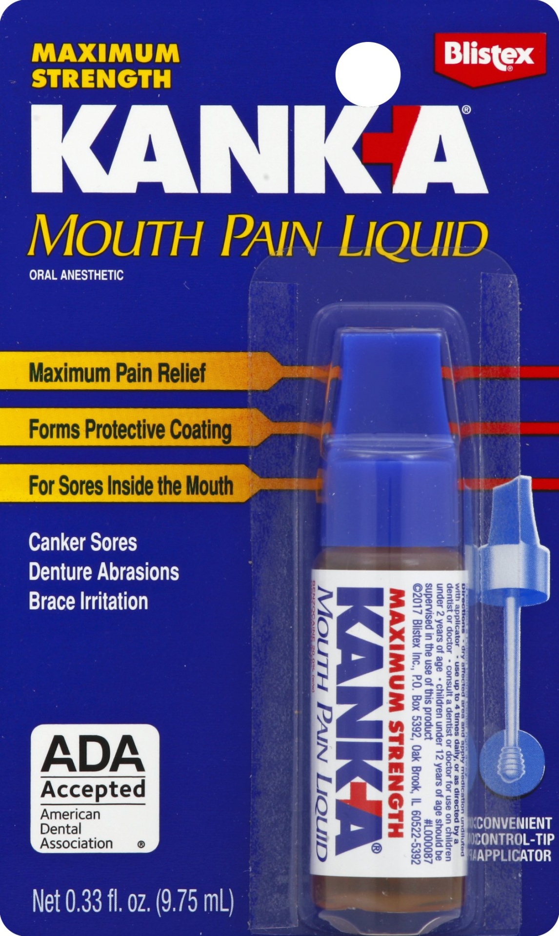 slide 1 of 1, Blistex Kanka Mouth Pain Liquid, 0.33 fl oz