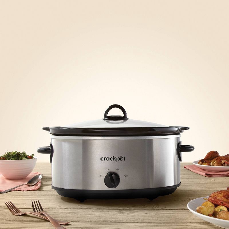 slide 3 of 4, Crock-Pot 7qt Manual Slow Cooker - Stainless Steel, 7 qt