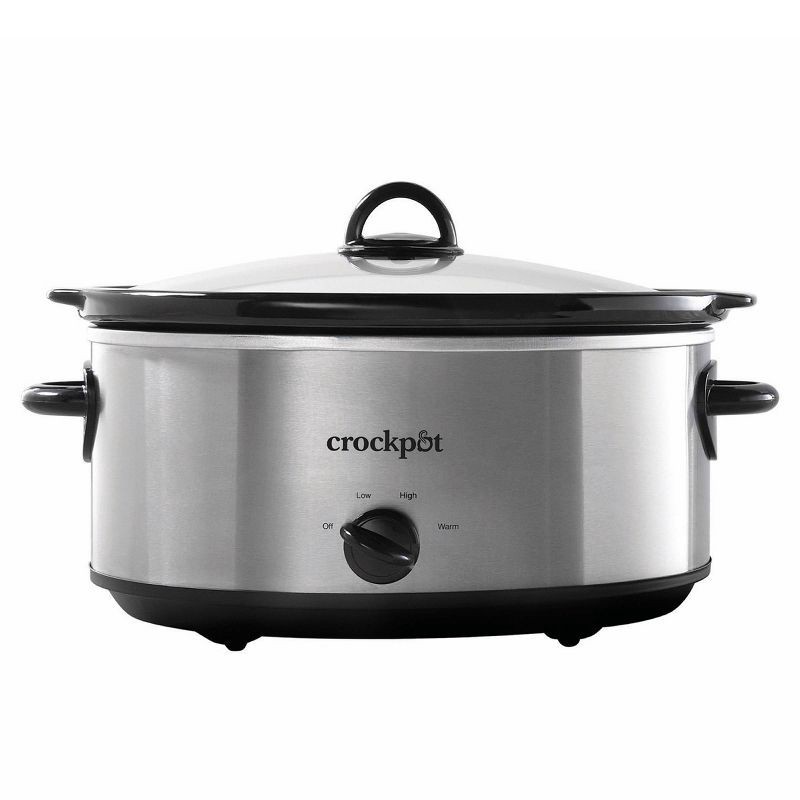 slide 1 of 4, Crock-Pot 7qt Manual Slow Cooker - Stainless Steel, 7 qt