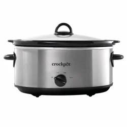 Crock-Pot 7qt Manual Slow Cooker Stainless Steel: Original Slow Cooker, Removable Stoneware, Stay-Cool Handles, 270W
